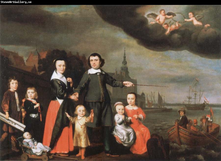 Nicolaes maes captain job jansz cuyter and his family